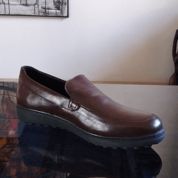 #chaussures_médicales#-Classico en cuir marron /كلاسيكو بالجلد البني - Suisses.ma
