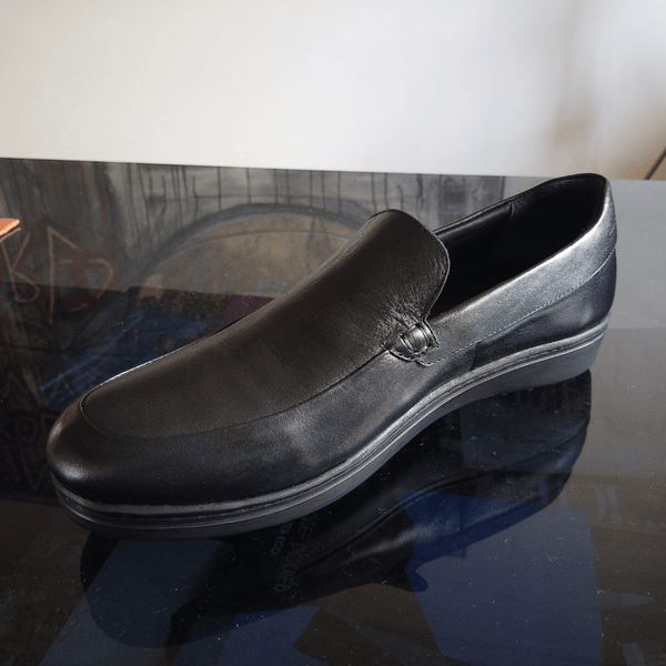 #chaussures_médicales#-Classico en cuir noir / كلاسيكو بالجلد الأسود - Suisses.ma