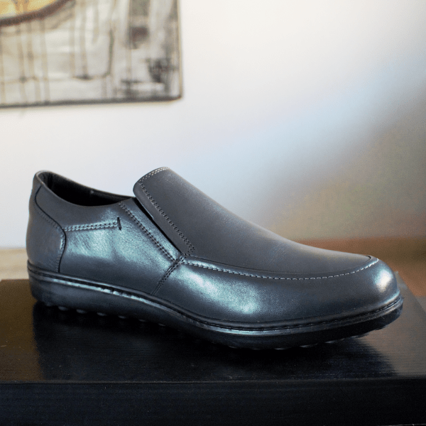 #chaussures_médicales#-Genève en cuir gris /جنيف في جلد رمادي - Suisses.ma