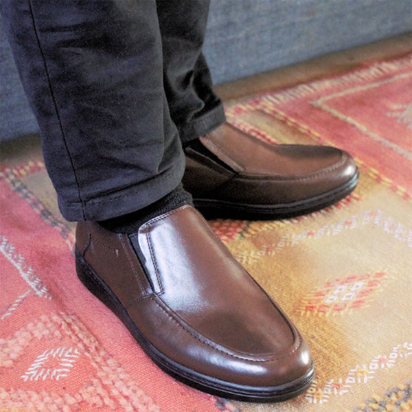 #chaussures_médicales#-Genève en cuir marron /جنيف بالجلد البني - Suisses.ma