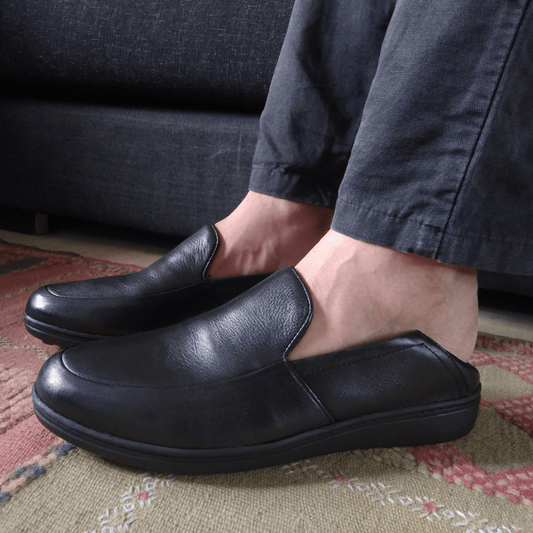 #chaussures_médicales#-Lugano en cuir noir / لوغانو بالجلد الأسود - Suisses.ma